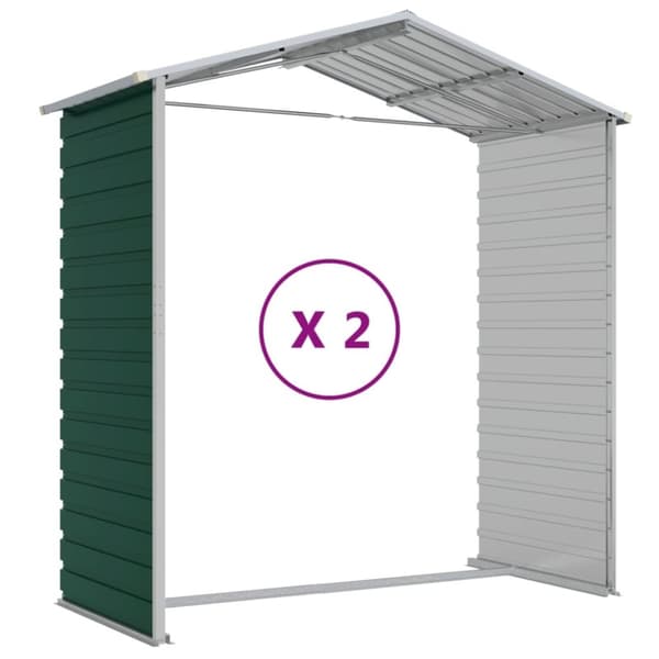 vidaXL haveskur 191x215x198 cm galvaniseret stål grøn