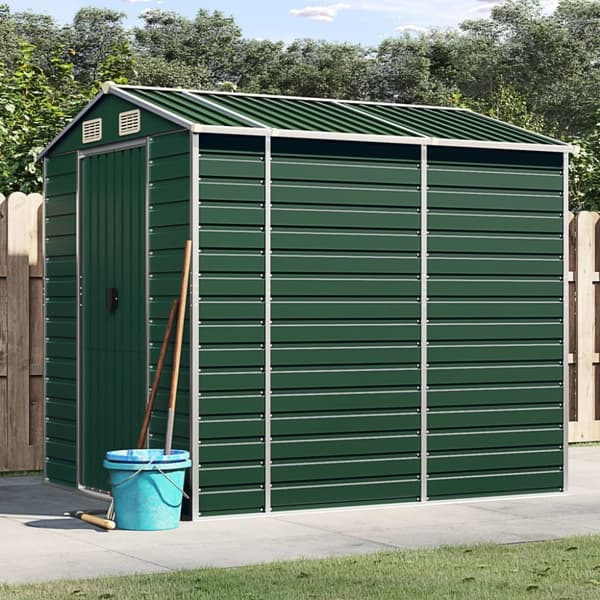 vidaXL haveskur 191x215x198 cm galvaniseret stål grøn