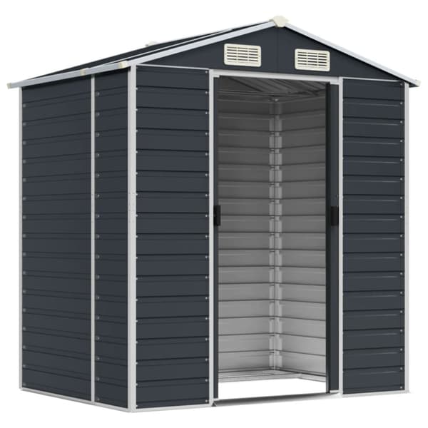 vidaXL Hageskur antrasitt 191x130x198 cm galvanisert stål