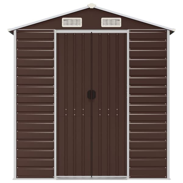 vidaXL Hageskur brun 191x640x198 cm galvanisert stål