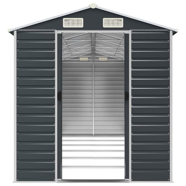 vidaXL Hageskur antrasitt 191x555x198 cm galvanisert stål