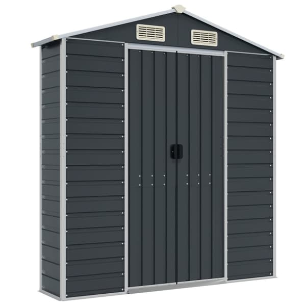 vidaXL Hageskur antrasitt 191x555x198 cm galvanisert stål
