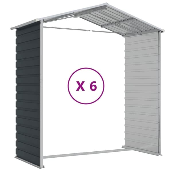 vidaXL Hageskur antrasitt 191x555x198 cm galvanisert stål