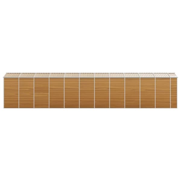 vidaXL Trädgårdsskjul ljusbrun 191x980x198 cm galvaniserat stål