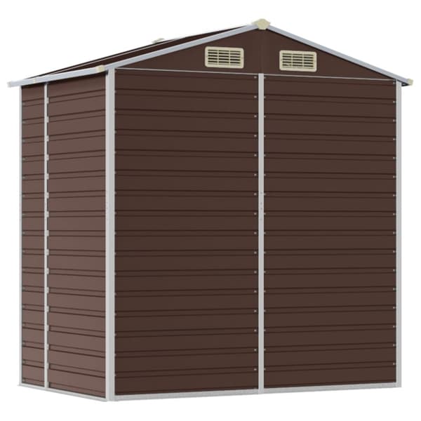 vidaXL Hageskur brun 191x130x198 cm galvanisert stål