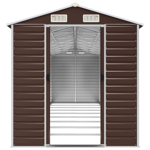 vidaXL Hageskur brun 191x810x198 cm galvanisert stål