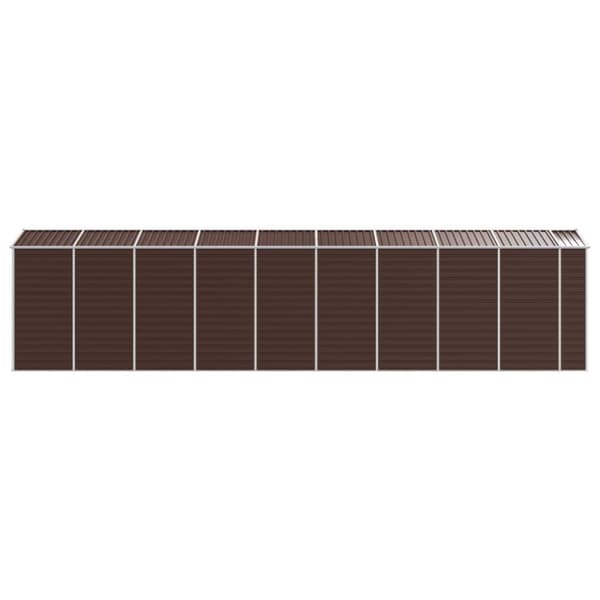 vidaXL Hageskur brun 191x810x198 cm galvanisert stål