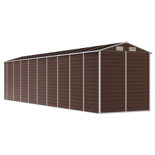 vidaXL Hageskur brun 191x810x198 cm galvanisert stål
