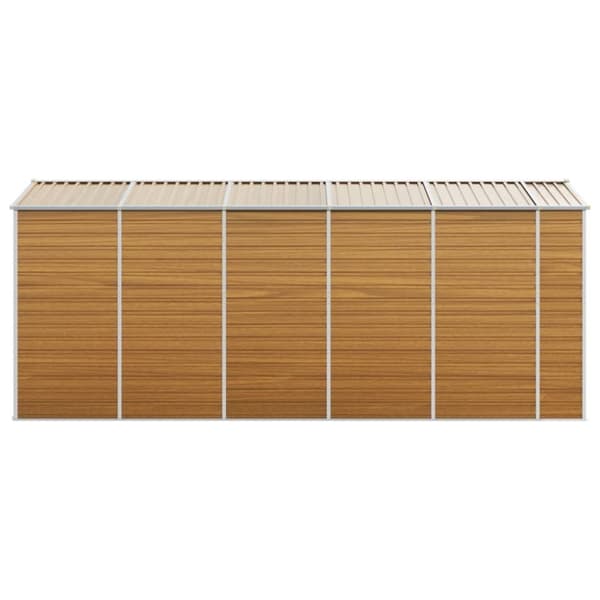 vidaXL Hageskur lysebrun 191x470x198 cm galvanisert stål