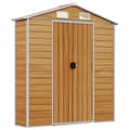 Miniatyrbilde 8 av 11: vidaXL Hageskur lysebrun 191x470x198 cm galvanisert stål