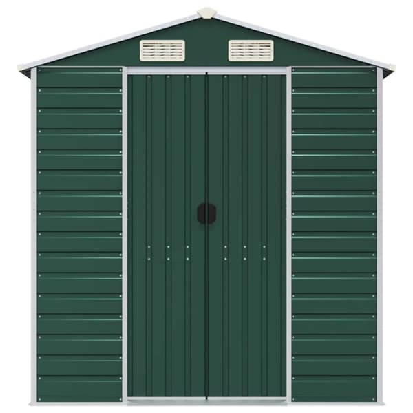 vidaXL Hageskur grønn 191x810x198 cm galvanisert stål