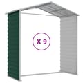 Miniatyrbilde 9 av 11: vidaXL Hageskur grønn 191x810x198 cm galvanisert stål