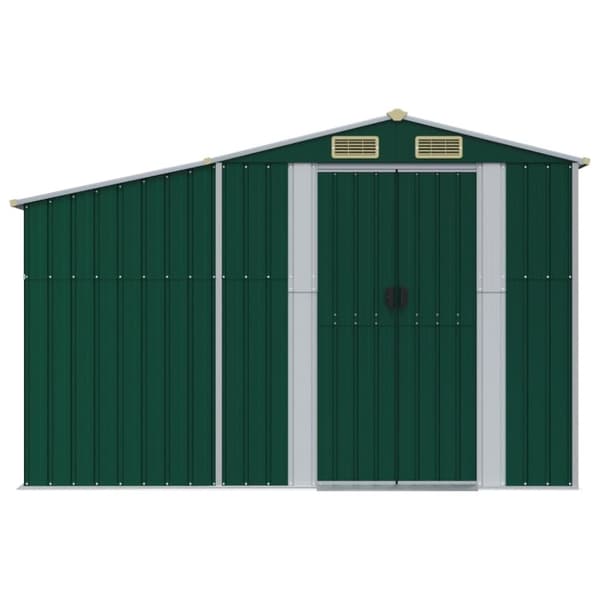vidaXL Trädgårdsskjul grön 277x279x179 cm galvaniserat stål