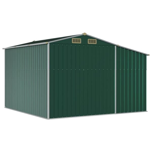 vidaXL Trädgårdsskjul grön 277x279x179 cm galvaniserat stål