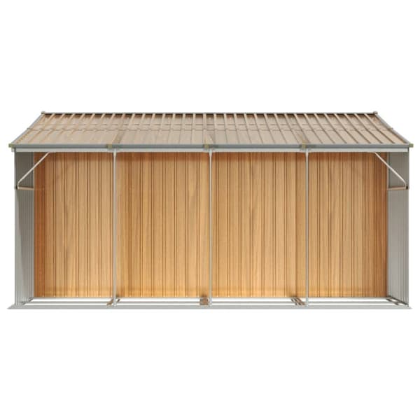 vidaXL Trädgårdsskjul ljusbrun 277x365,5x179 cm galvaniserat stål