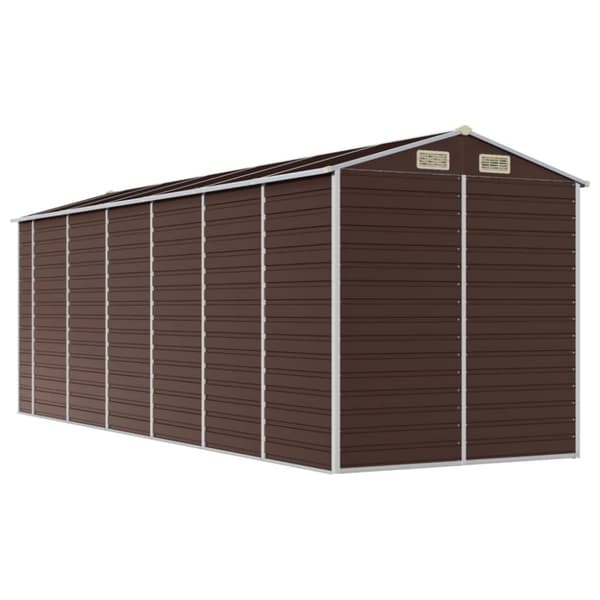 vidaXL Hageskur brun 191x555x198 cm galvanisert stål