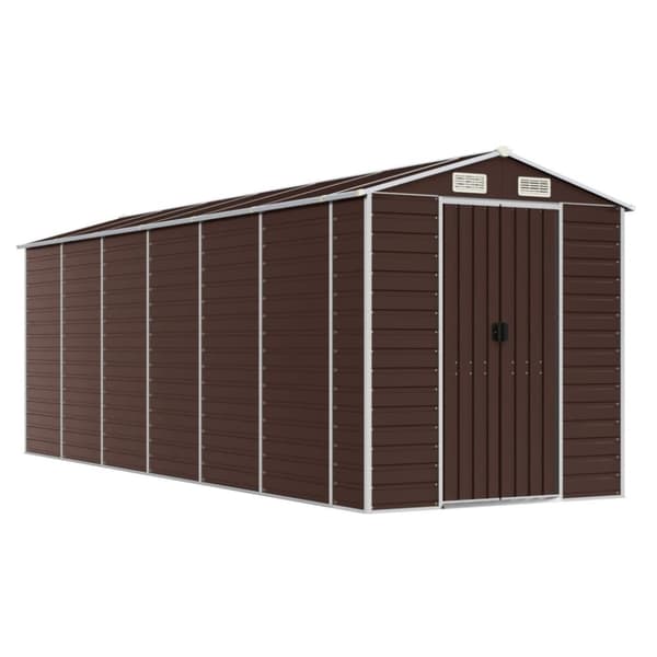 vidaXL Hageskur brun 191x555x198 cm galvanisert stål