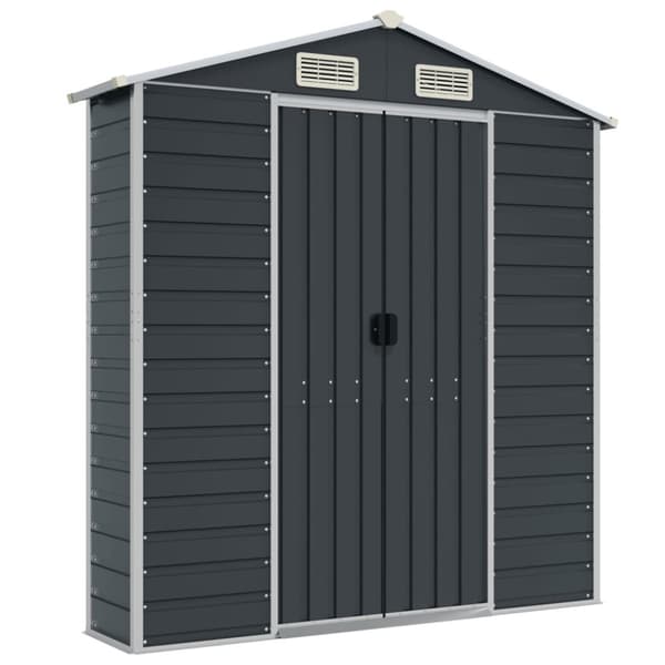 vidaXL Hageskur antrasitt 191x725x198 cm galvanisert stål