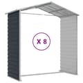 Miniatyrbilde 9 av 11: vidaXL Hageskur antrasitt 191x725x198 cm galvanisert stål