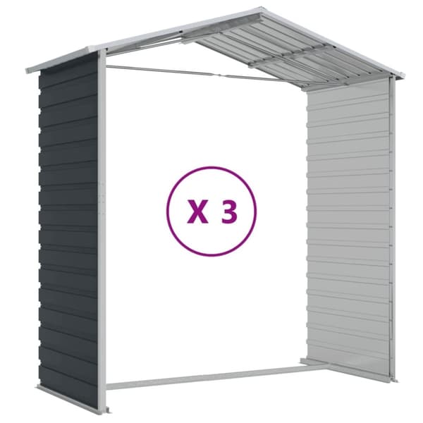 vidaXL Hageskur antrasitt 191x300x198 cm galvanisert stål