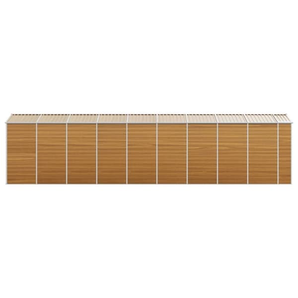 vidaXL Trädgårdsskjul ljusbrun 191x810x198 cm galvaniserat stål