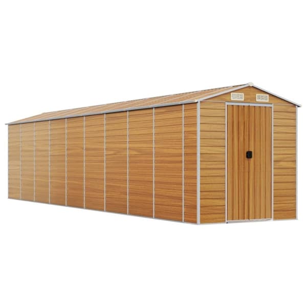 vidaXL Trädgårdsskjul ljusbrun 191x810x198 cm galvaniserat stål
