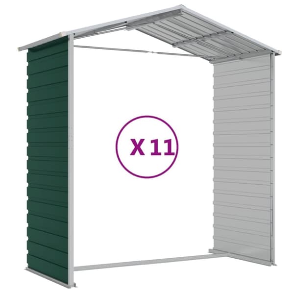 vidaXL Hageskur grønn 191x980x198 cm galvanisert stål