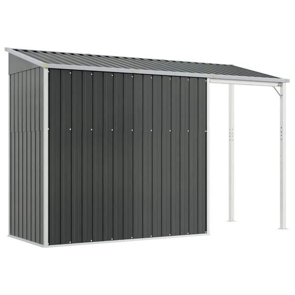 vidaXL Puutarhavaja lisäkatolla antrasiitti 277x110,5x181 cm teräs