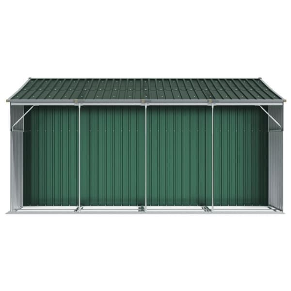 vidaXL Trädgårdsskjul grön 277x365,5x179 cm galvaniserat stål