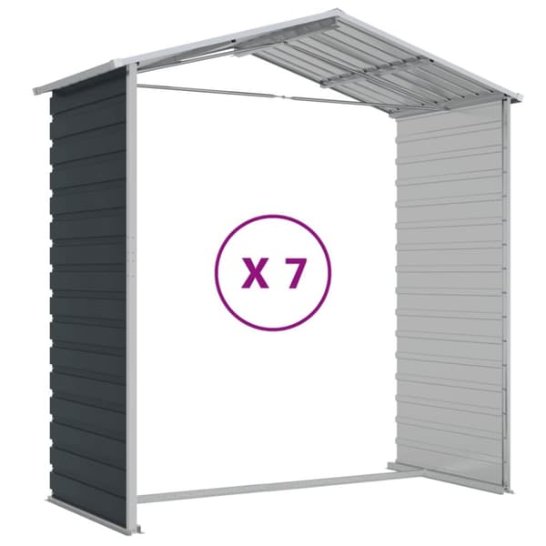 vidaXL Trädgårdsskjul antracit 191x640x198 cm galvaniserat stål
