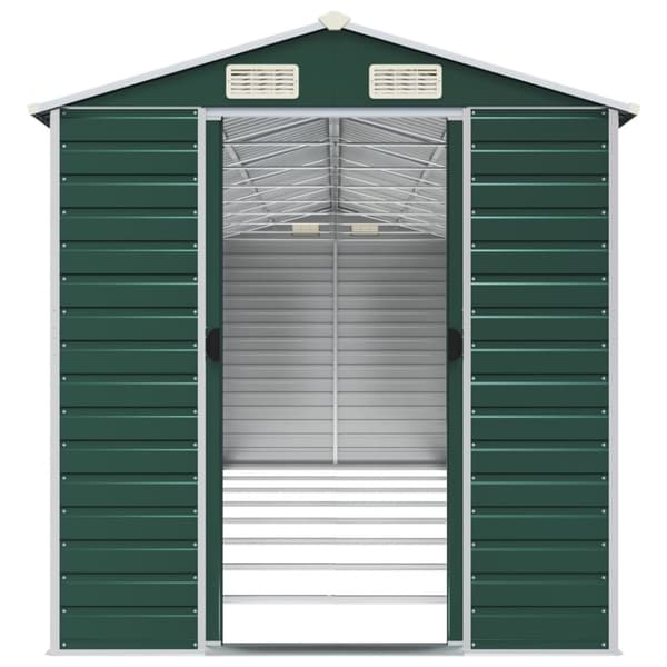 vidaXL Hageskur grønn 191x725x198 cm galvanisert stål