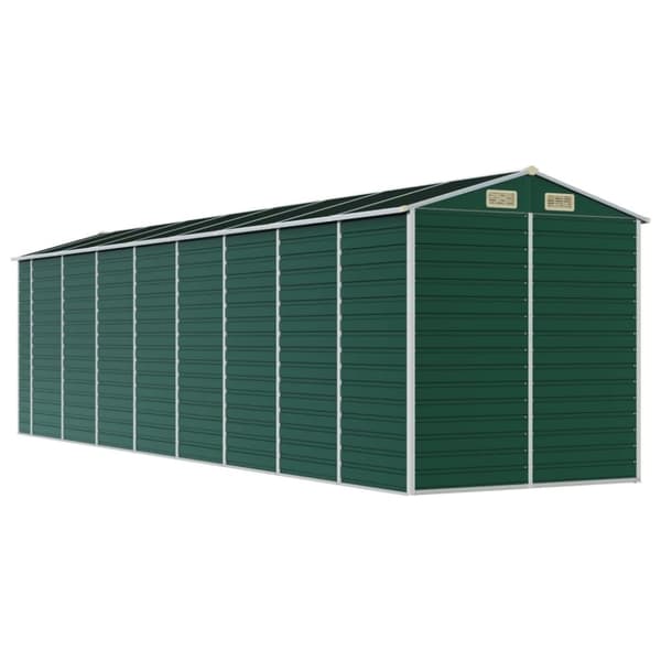 vidaXL Hageskur grønn 191x725x198 cm galvanisert stål