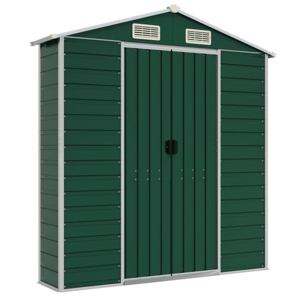 vidaXL Hageskur grønn 191x725x198 cm galvanisert stål