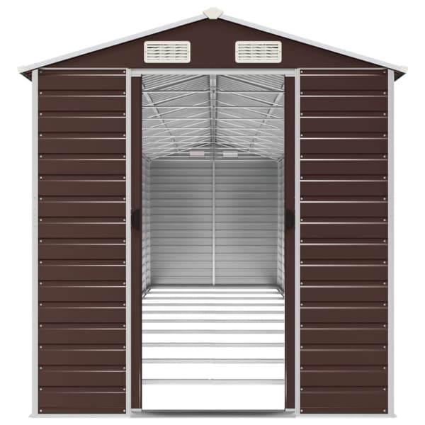 vidaXL Hageskur brun 191x895x198 cm galvanisert stål