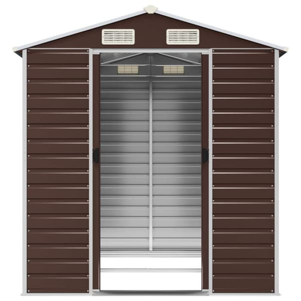vidaXL Hageskur brun 191x215x198 cm galvanisert stål