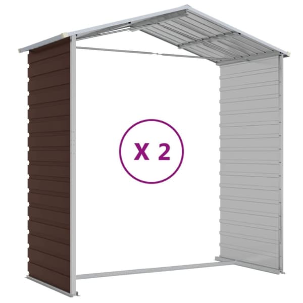vidaXL Hageskur brun 191x215x198 cm galvanisert stål