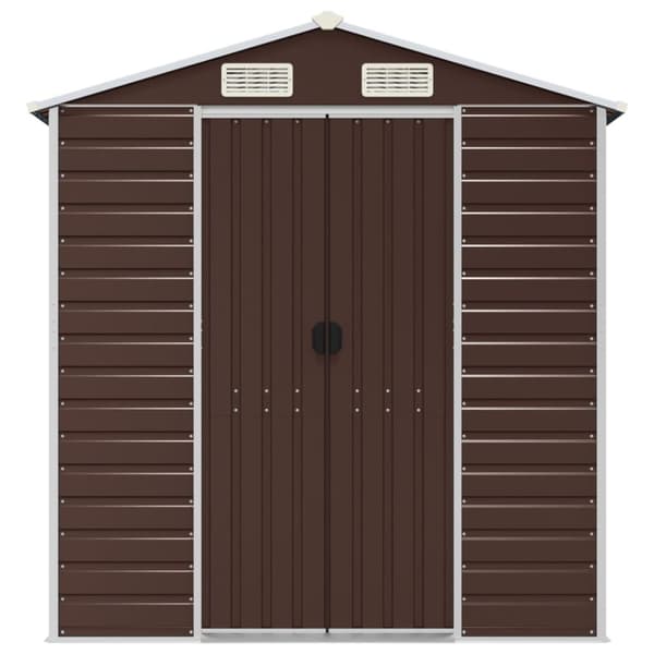 vidaXL Hageskur brun 191x385x198 cm galvanisert stål