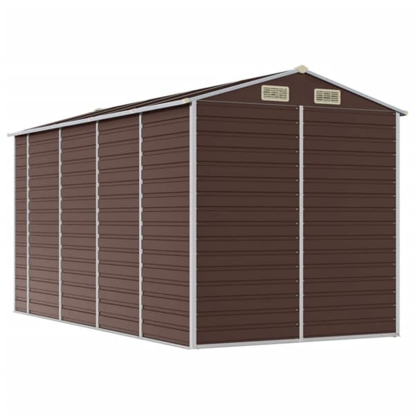 vidaXL Hageskur brun 191x385x198 cm galvanisert stål