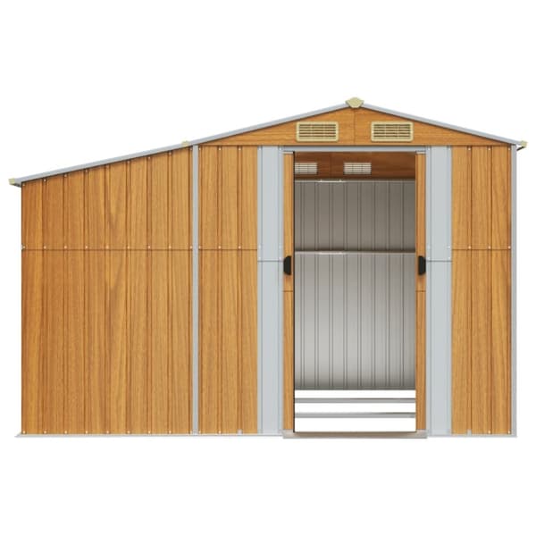 vidaXL Trädgårdsskjul ljusbrun 277x279x179 cm galvaniserat stål