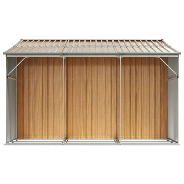 vidaXL Trädgårdsskjul ljusbrun 277x279x179 cm galvaniserat stål