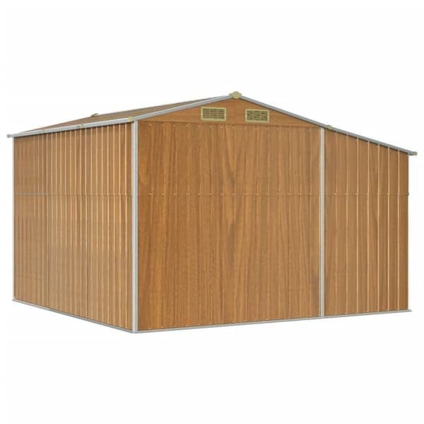 vidaXL Trädgårdsskjul ljusbrun 277x279x179 cm galvaniserat stål