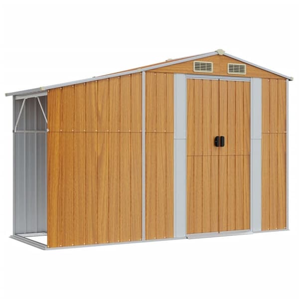 vidaXL Trädgårdsskjul ljusbrun 277x279x179 cm galvaniserat stål