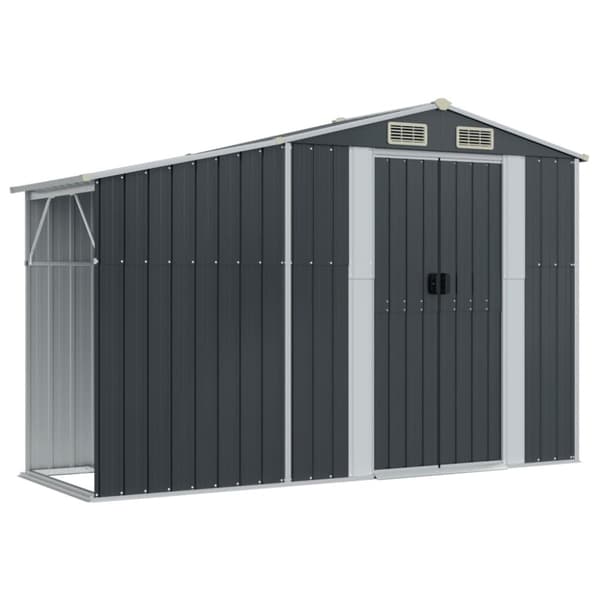 vidaXL Trädgårdsskjul antracit 277x192,5x179 cm galvaniserat stål
