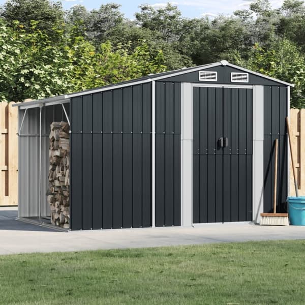 vidaXL Trädgårdsskjul antracit 277x192,5x179 cm galvaniserat stål