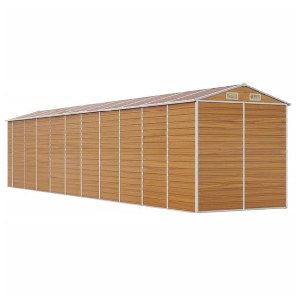 vidaXL Hageskur lysebrun 191x895x198 cm galvanisert stål