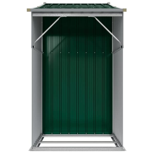 vidaXL Trädgårdsskjul 277x93x179 cm grön galvaniserat stål