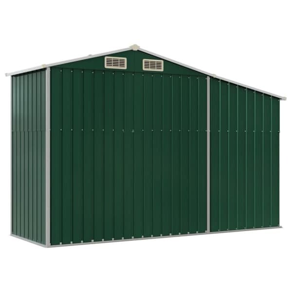 vidaXL Trädgårdsskjul 277x93x179 cm grön galvaniserat stål