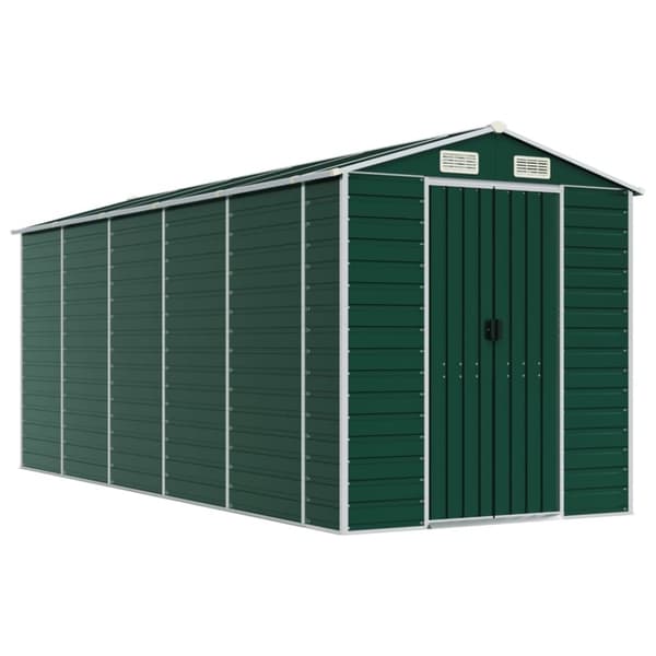 vidaXL Hageskur grønn 191x470x198 cm galvanisert stål