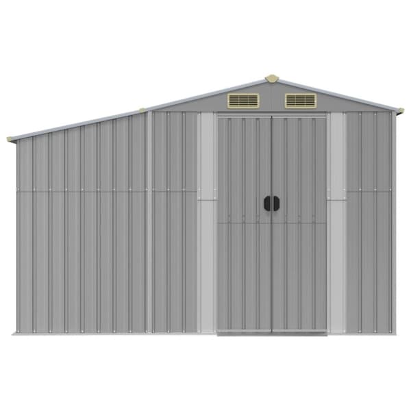 vidaXL Trädgårdsskjul grå 277x192,5x179 cm galvaniserat stål