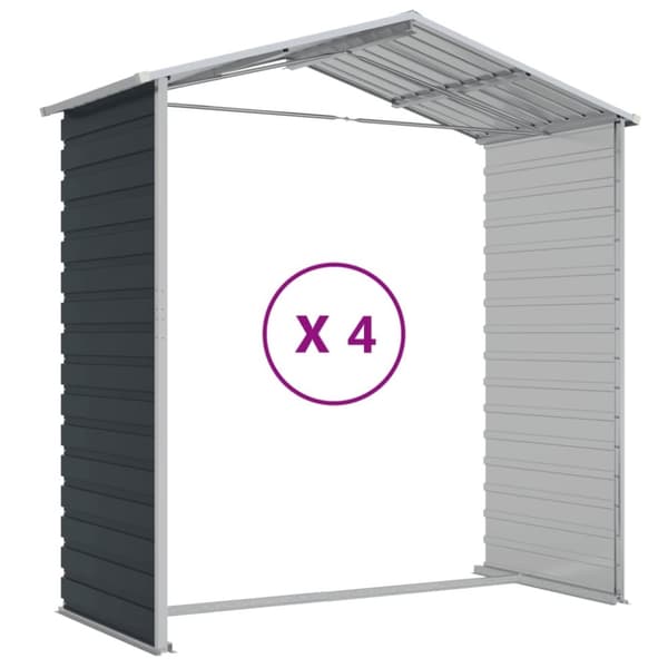 vidaXL Hageskur antrasitt 191x385x198 cm galvanisert stål